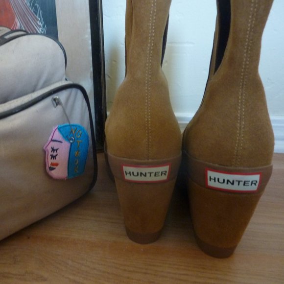 Hunter Platform Suede Lug Sole Boots - Picture 1 of 6